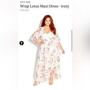 Wrap Lotus Maxi Dress-Ivory